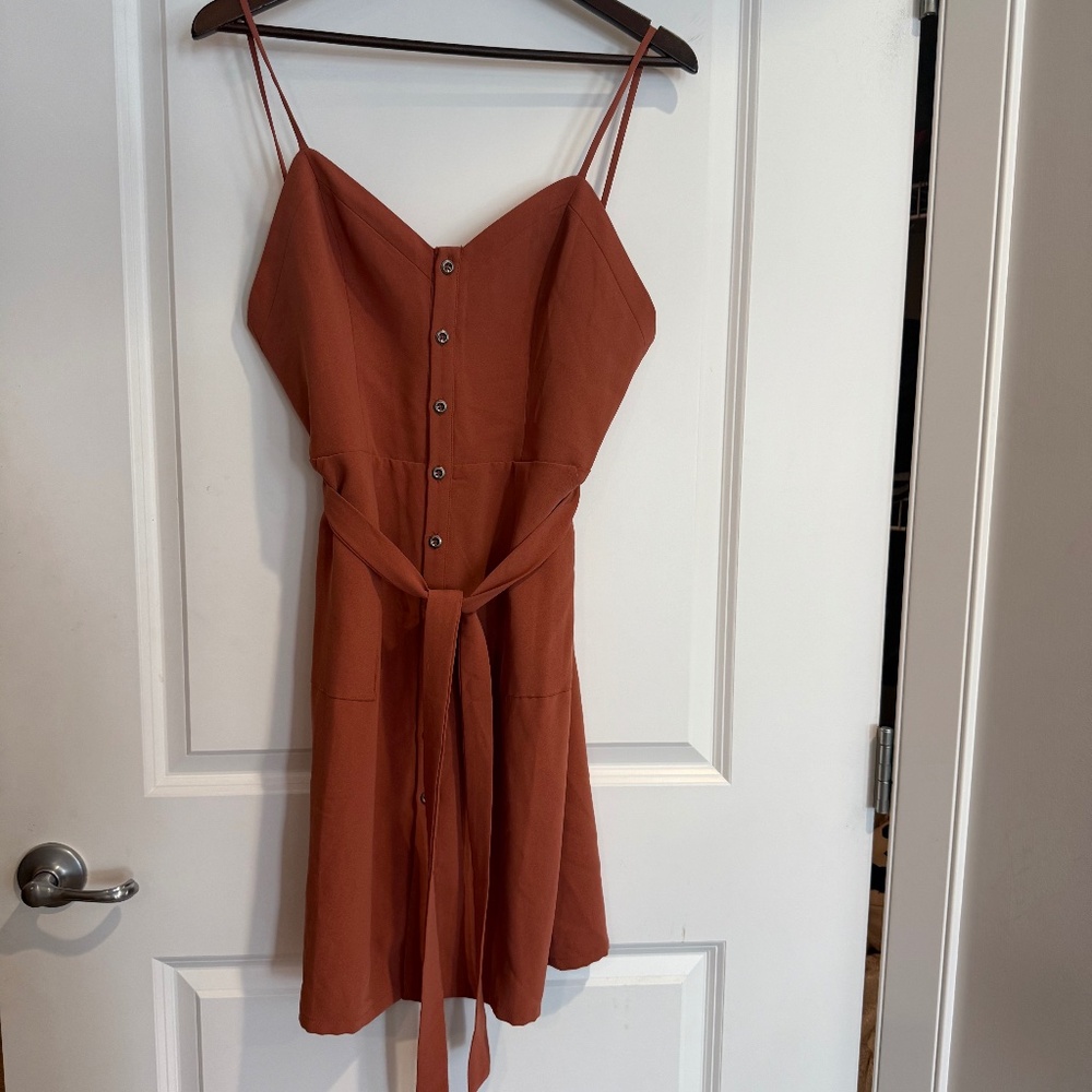 Lovers and Friends - button front light copper mini dress